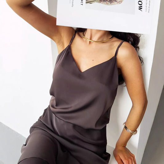 Halter-neck V-neck Sexy Backless Top