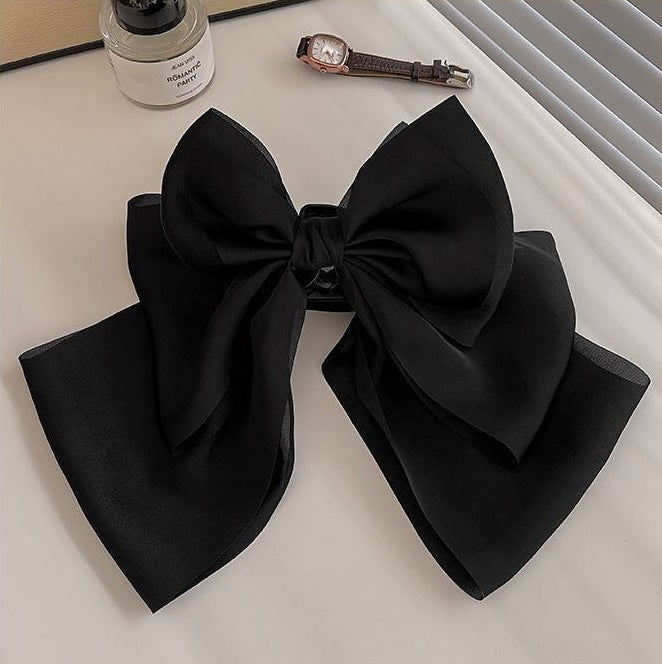 French Gentle Graceful Satin Oversized Bow Ribbon Hairpin