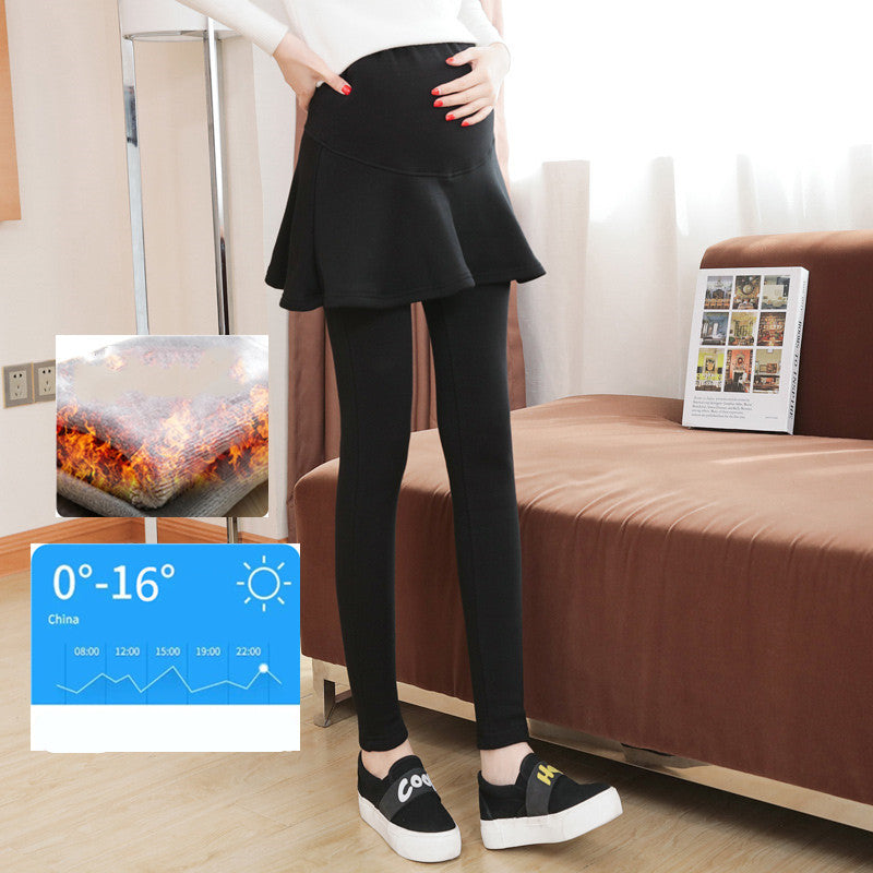 Fake two-piece pleated skirt pants