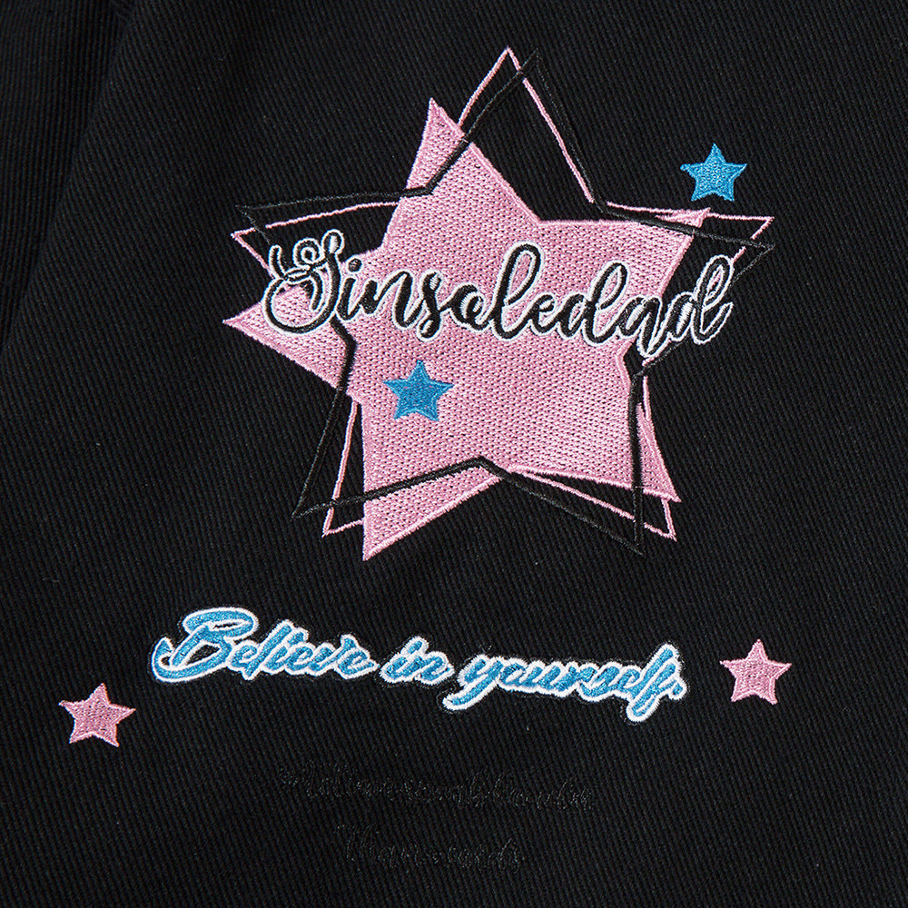 Niche Personality Five-pointed Star Embroidered Long-sleeved Shirt
