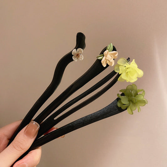 Enkel Blomster Hårnål Antik Kinesisk Temperament