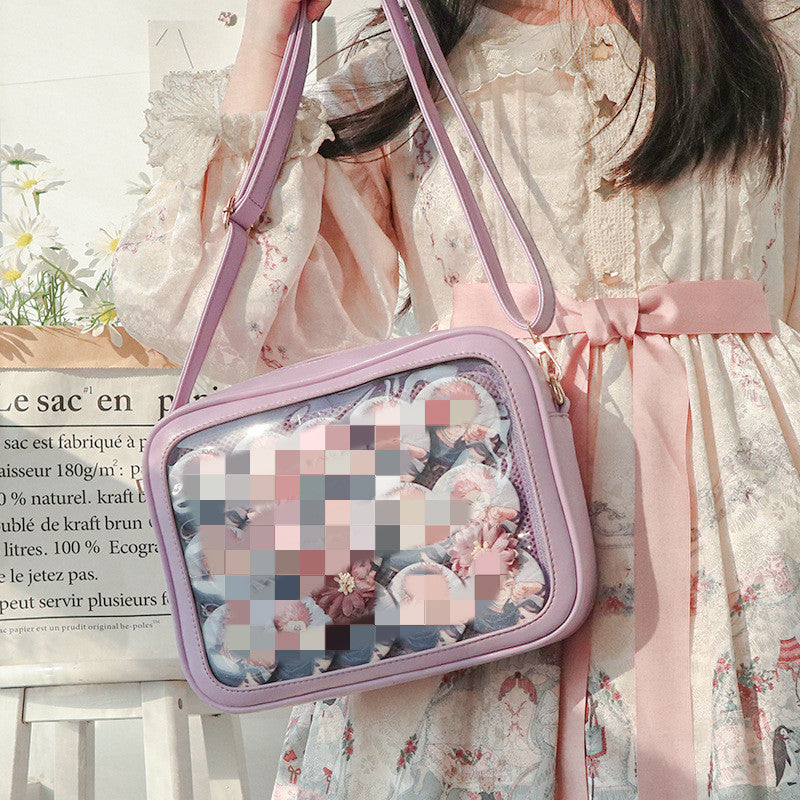 Cute, Simple And Transparent Student Color Contrast Single Shoulder Messenger Bag