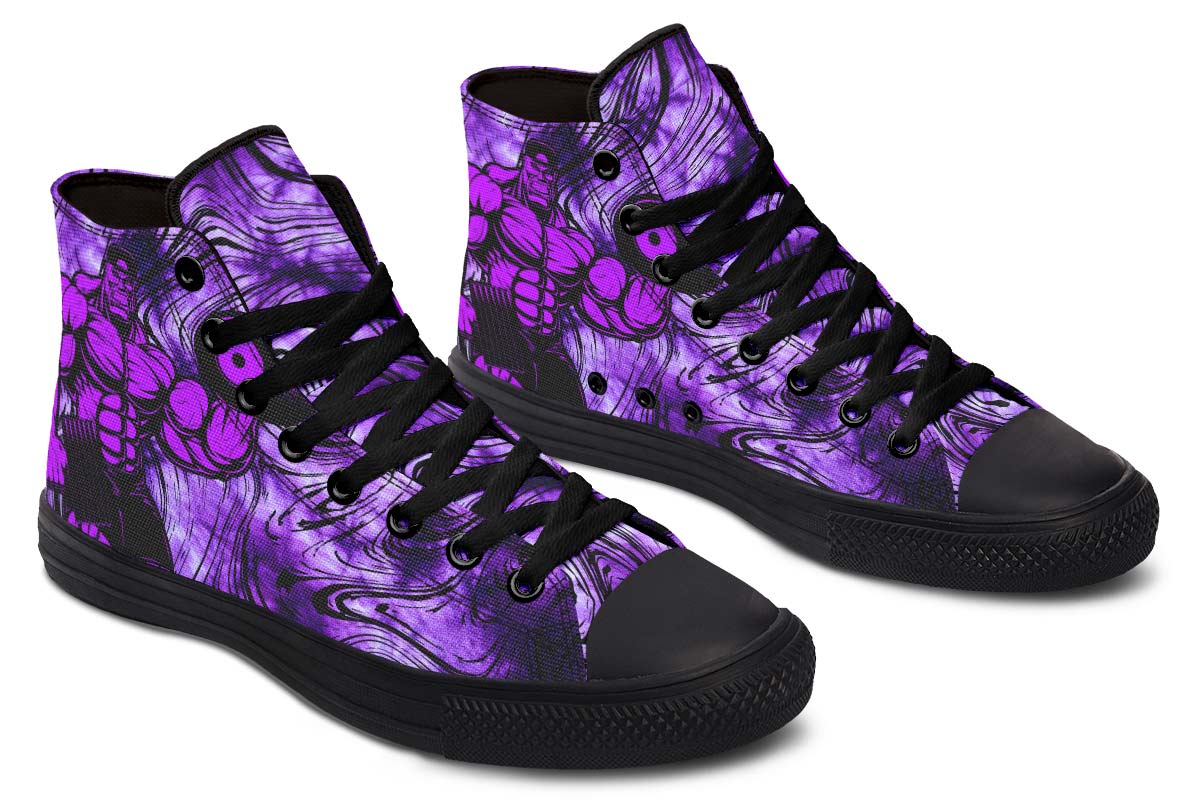Men's And Women's Fashion Color Printing High-top Canvas Shoes