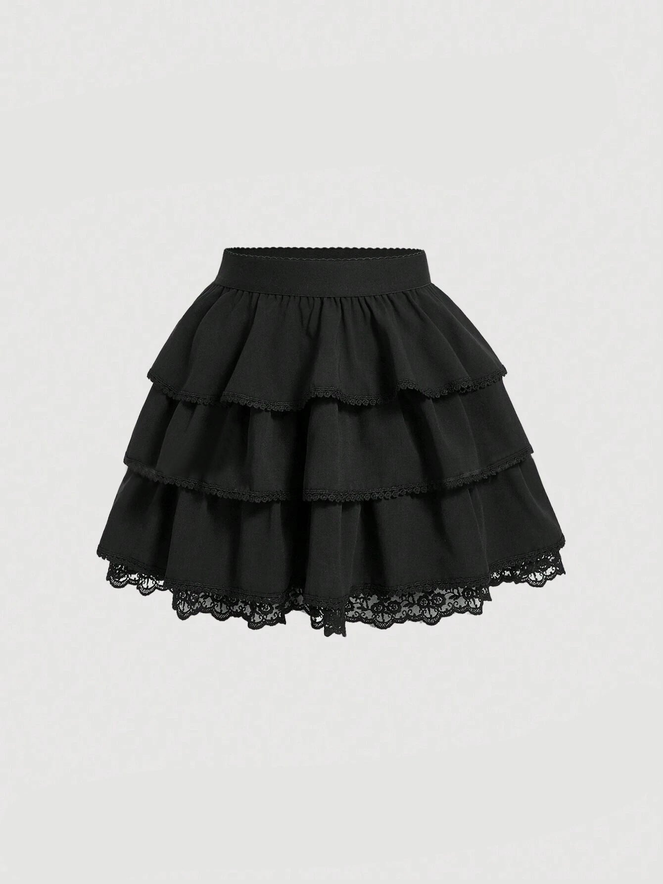 Women's Pure Color Ruffles High Waist Bubble Skirt
