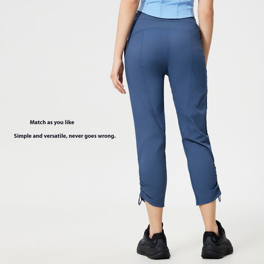 Quick-drying Breathable Running Fitness Straight Cropped Pants Ice Casual All-matching