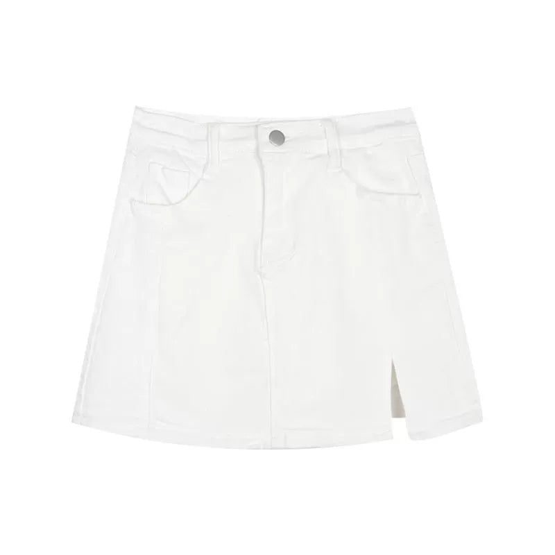 High Waist Slit Elastic Half-body Vintage Sheath Skirt Anti-exposure
