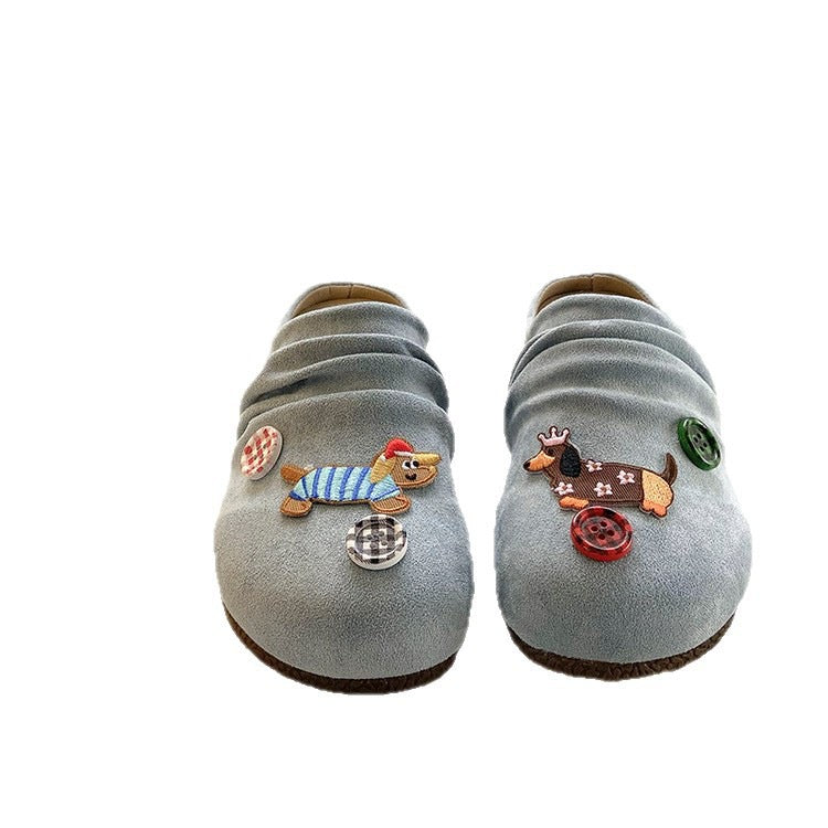Retro Closed Toe Half Slippers Women's Outdoor Summer Soft Bottom Fashion Sandals
