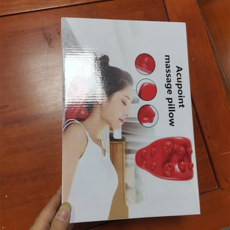 Red Waterproof PU Band Cervical Massage Pillow
