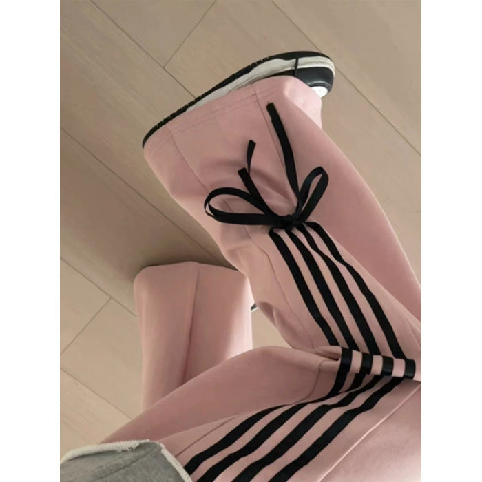 Patchwork Striped Bow Tie Women