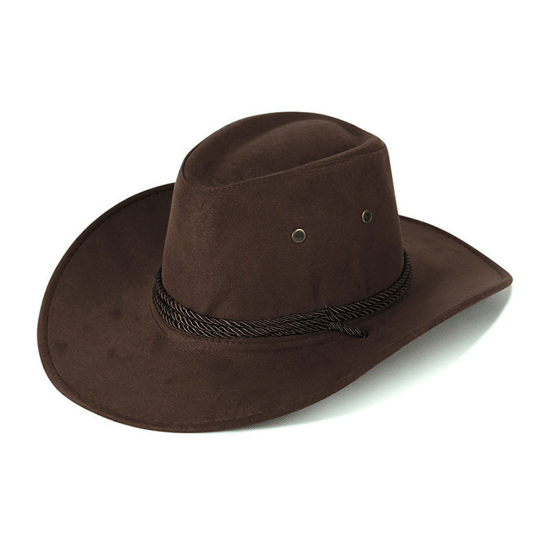 Western Denim Male Hat Double-sided Suede Sun Hat Female Horse Riding Hat