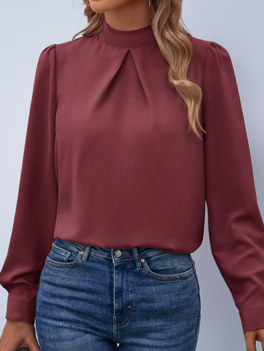 Women's Satin Fashion Long-Sleeve Blouse