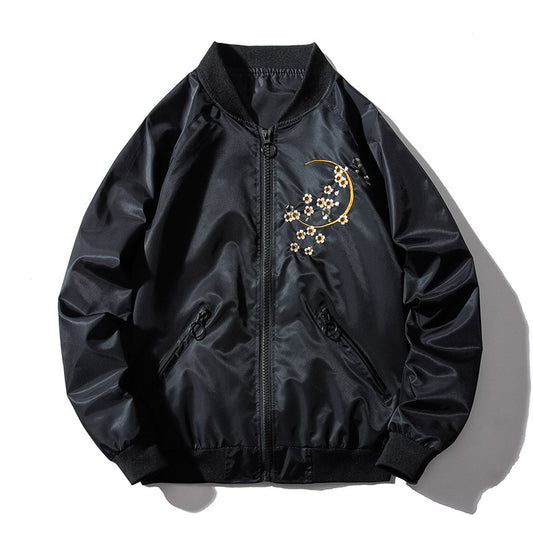 Men's Loose Embroidered Baseball Uniform Trendy Casual Jacket Coat