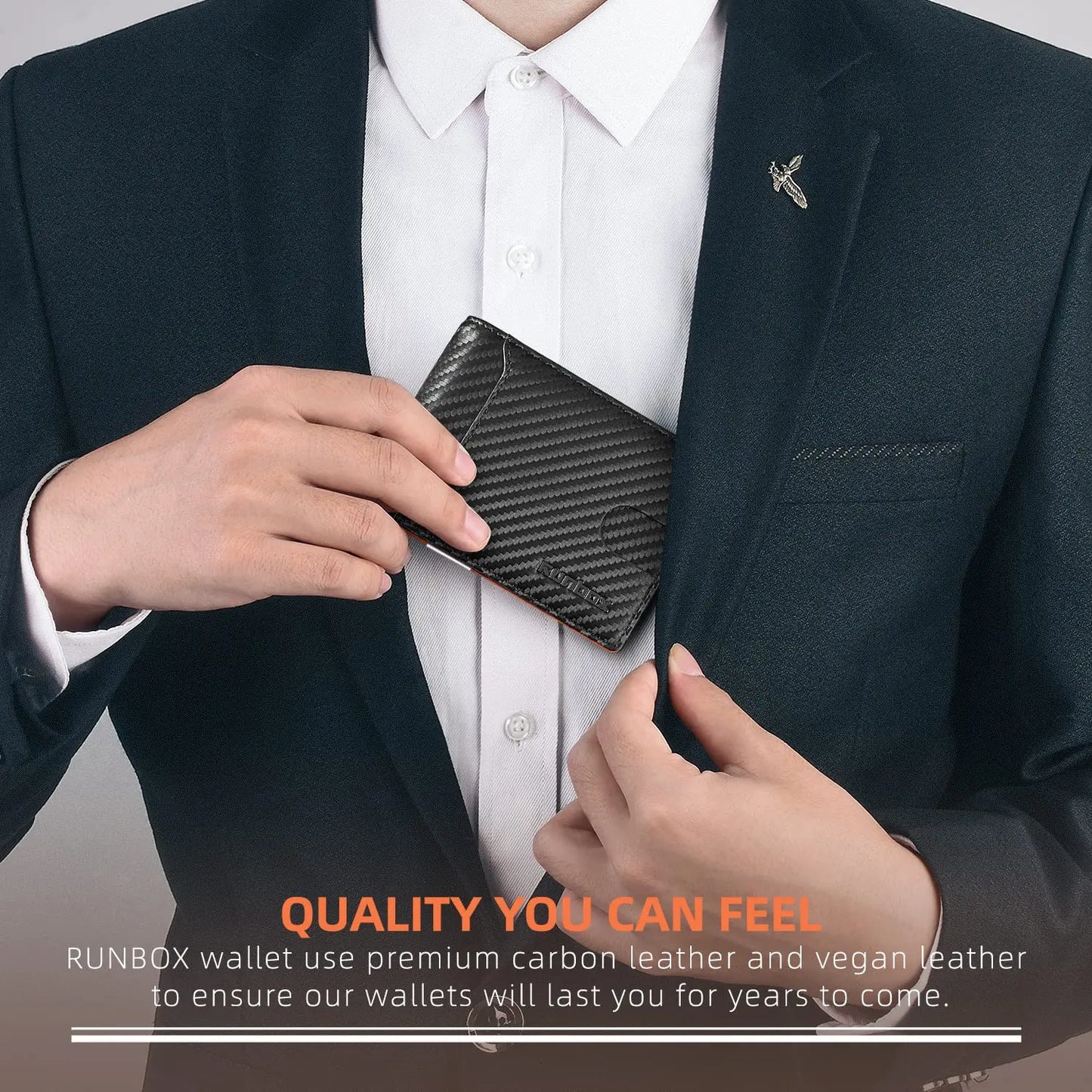 Slim Wallets for Men - Leather Money Clip Mens Wallet - RFID Blocking Front Pocket Bifold Wallet - Minimalist Credit Card Holder