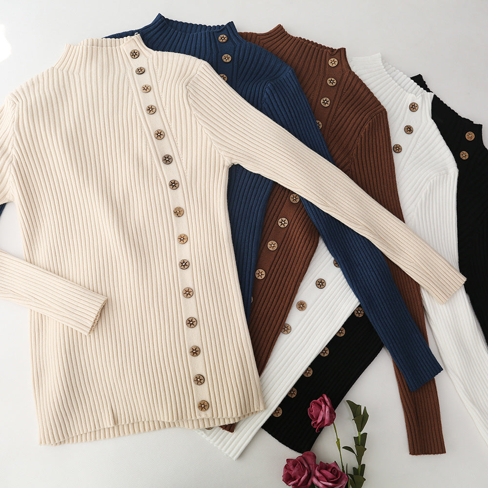 Autumn And Winter New Half Turtleneck Pullover Long Sleeve Slim Fit Sweater
