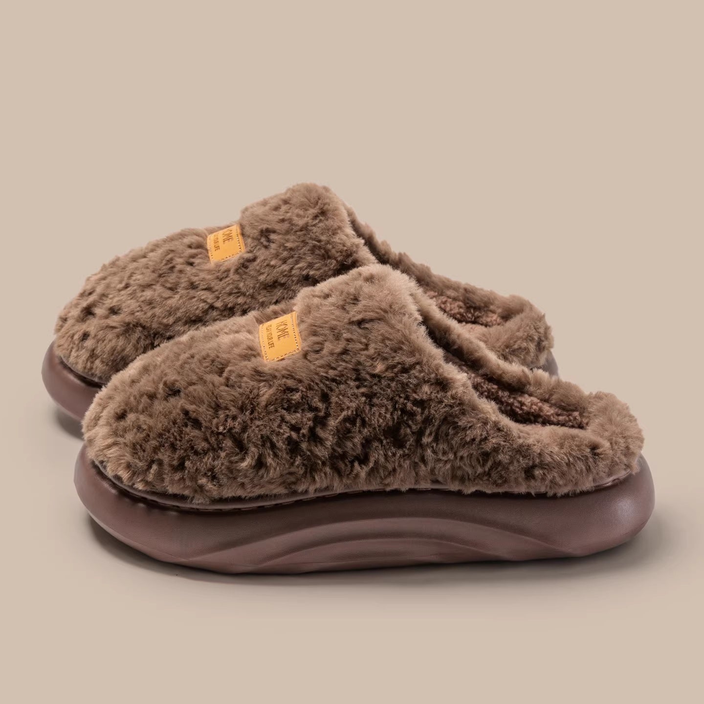 Womens Plush Thick Soled Cotton Slippers Warm Non Slip Perfect For Indoor Home Wear