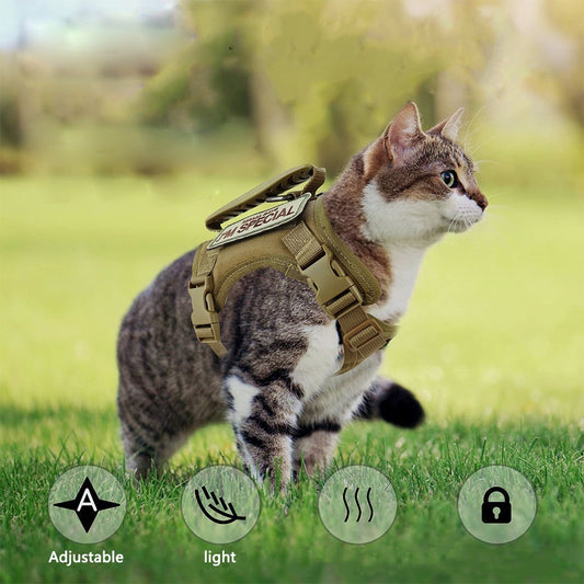 Tactical Cat Chest Strap Vest Hand Holding Rope Anti Breaking Loose