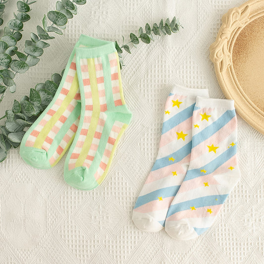 School soft color socks