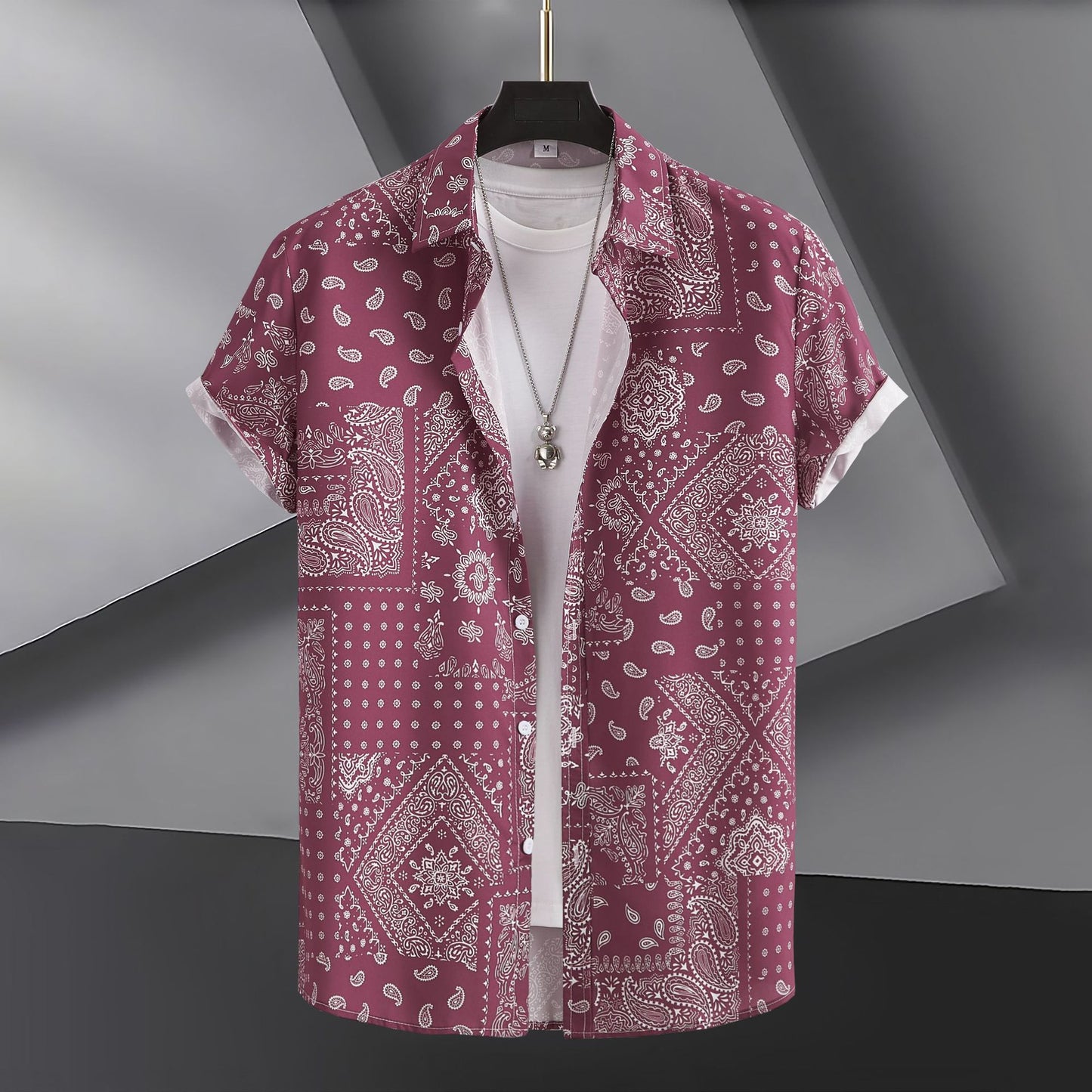 Men's Fashion Casual Digital Printing Short Sleeve Shirt
