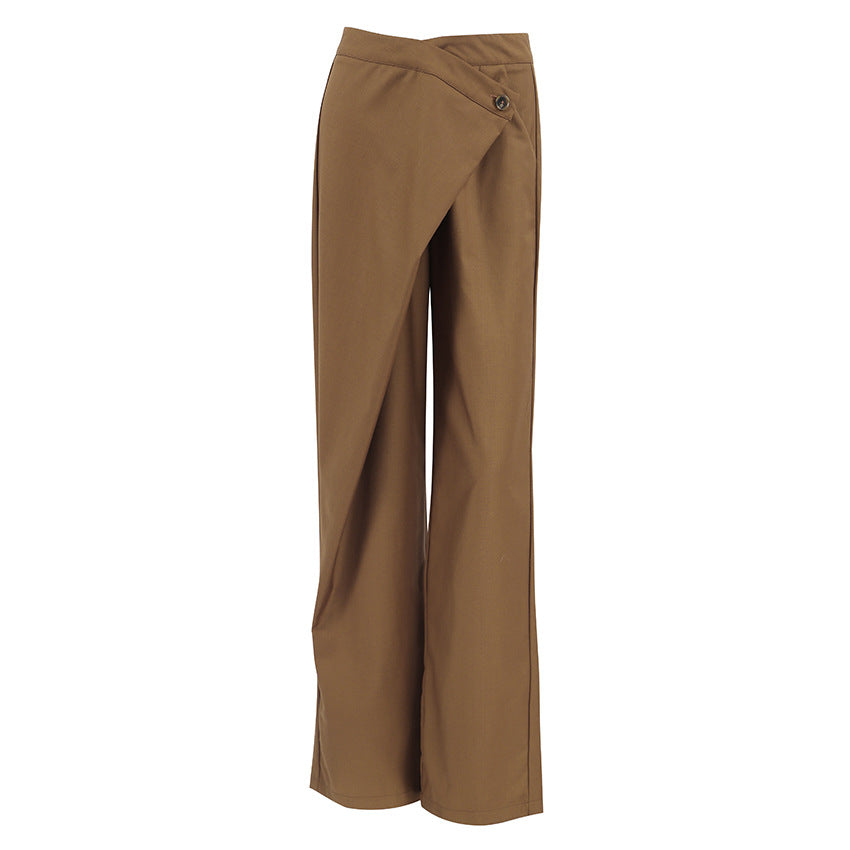 Design Casual Trousers Fashion Loose Temperament Wide Leg Pants Personality Commuter's All-matching European And American
