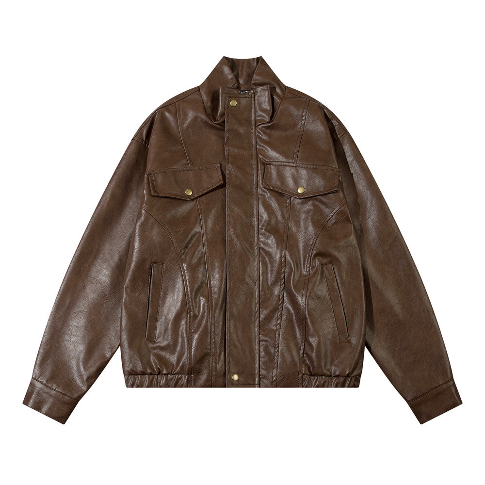 Fall Retro Hip Hop PU Leather Jacket For Men