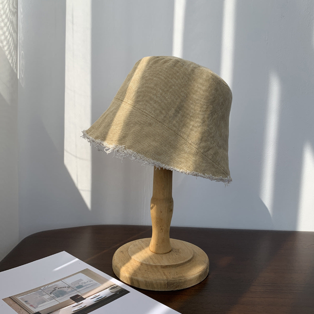 Washed Frayed Hem Denim All-matching Fisherman Hat