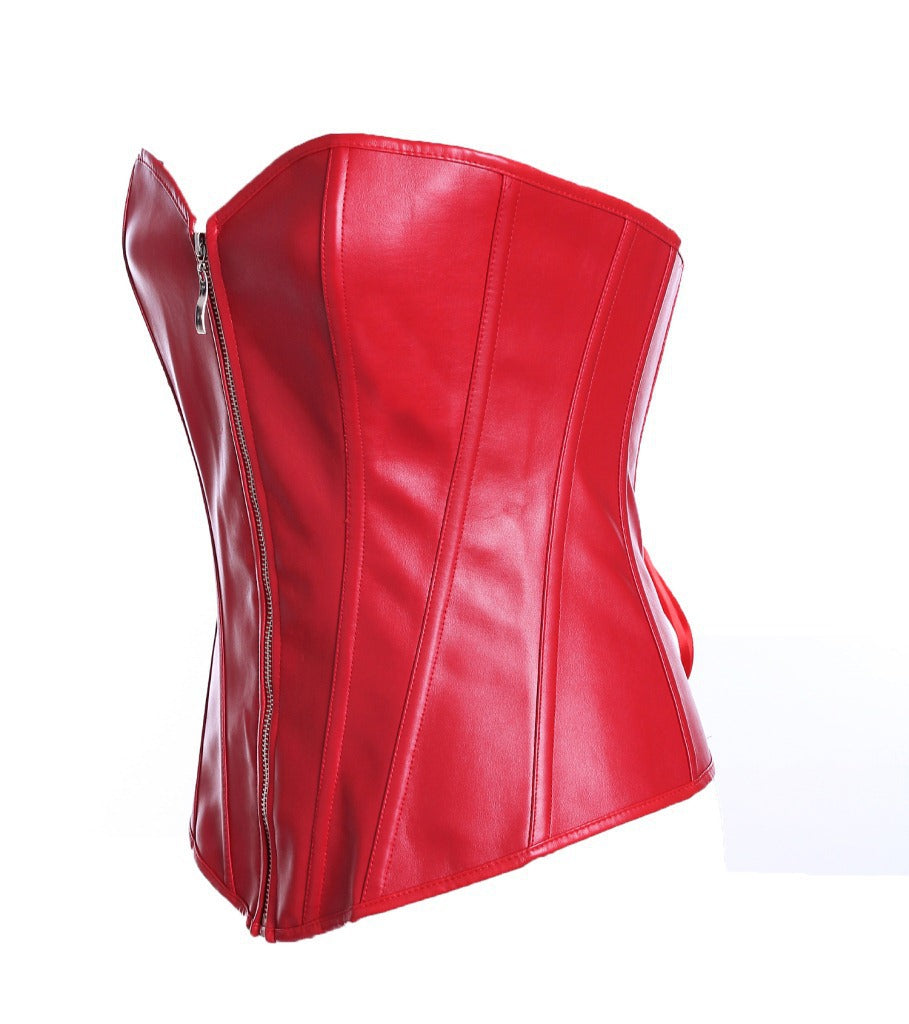 Court Zip-up Bodice In Leather Style