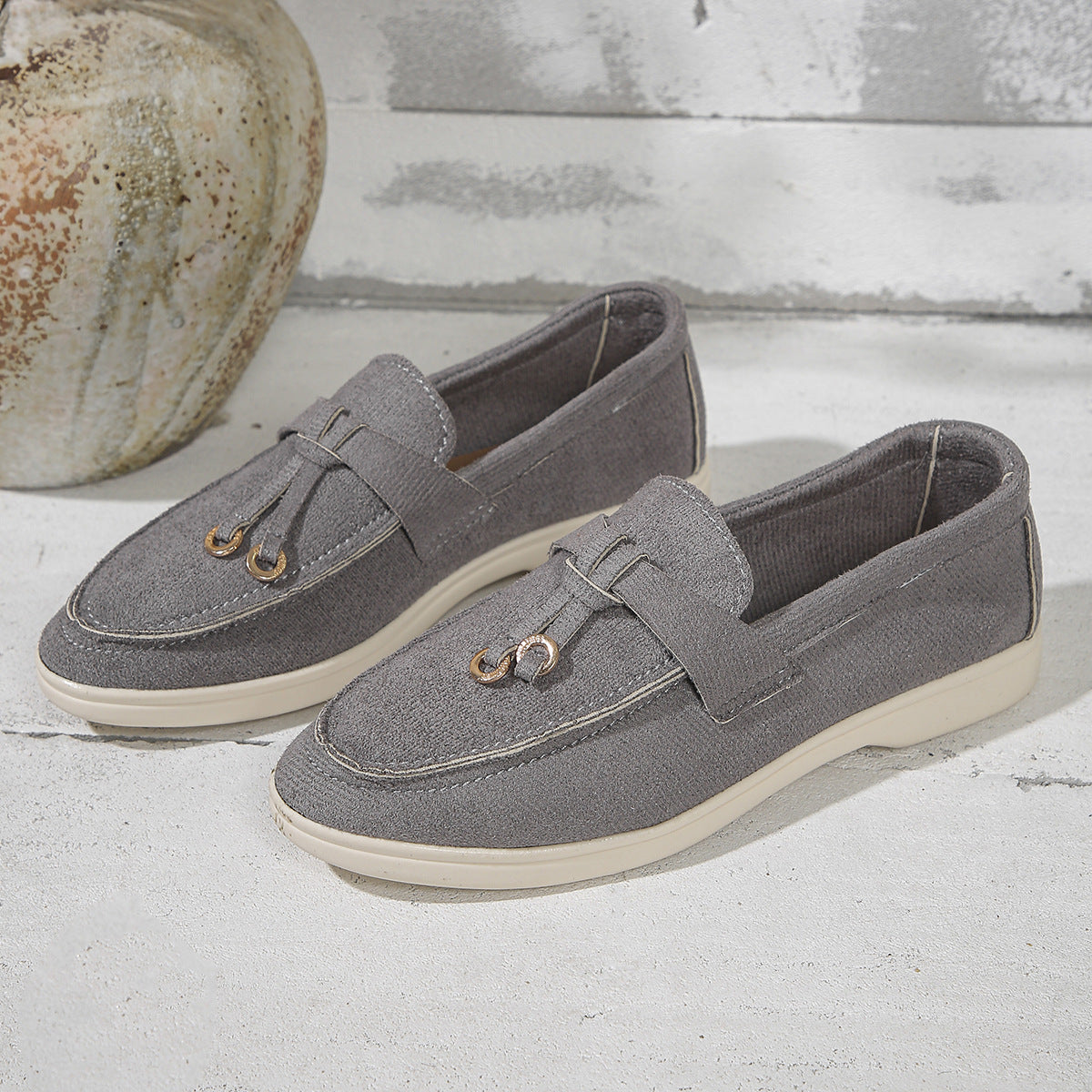 Plus Size Women's Round Toe Slip-on Peas Casual Shoes