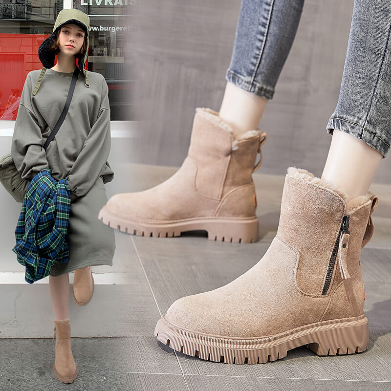 Snow Boots Women's Fur One New Style Cotton Shoes Thickened And Velvet
