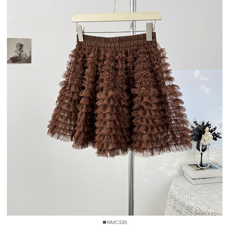 Korean-style Sweet Tulle Tutu Skirt For Women