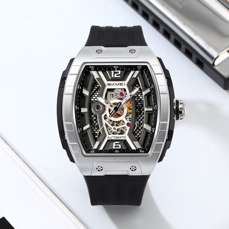 Men's Wine Barrel Mechanical Watch Waterproof Luminous Scale Pointer Automatic Mechanical