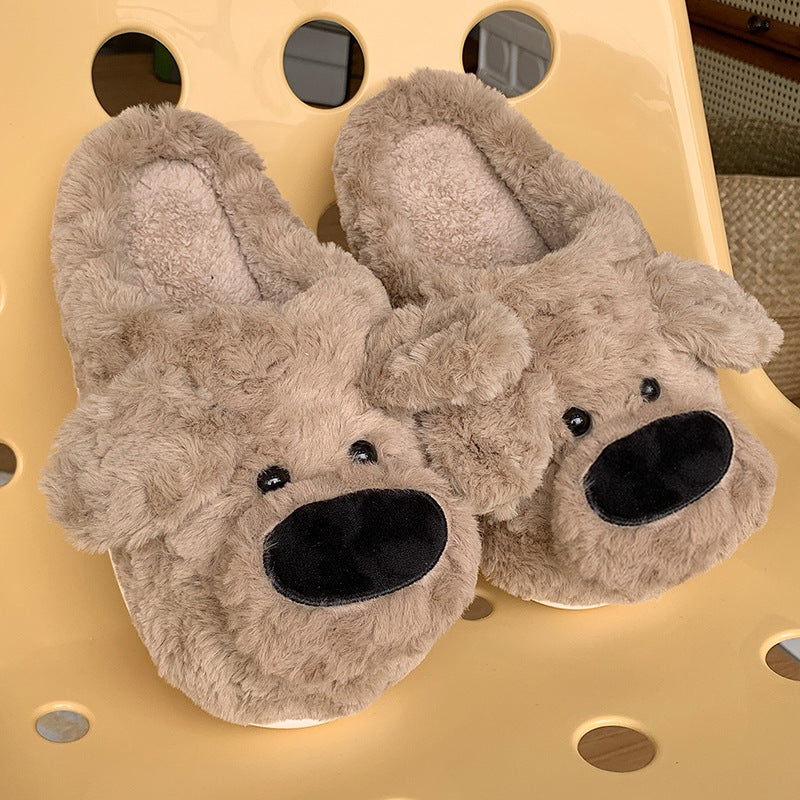 Cute Warm Nose Dog Shoes Room Non Slip Cotton Slippers