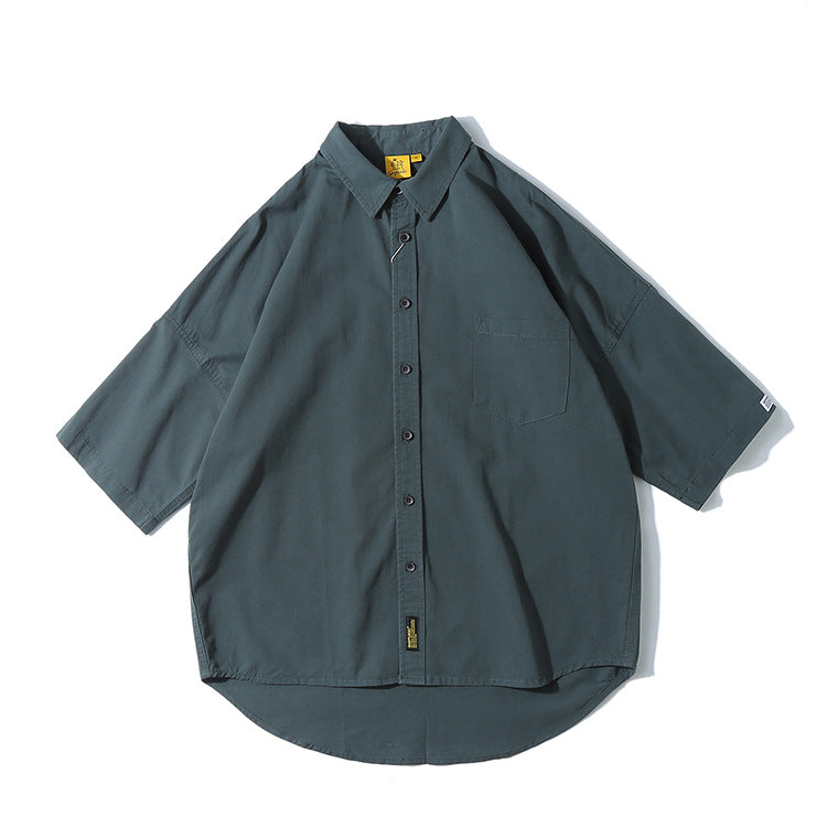 Summer Pure Color Japanese Shirt For Men