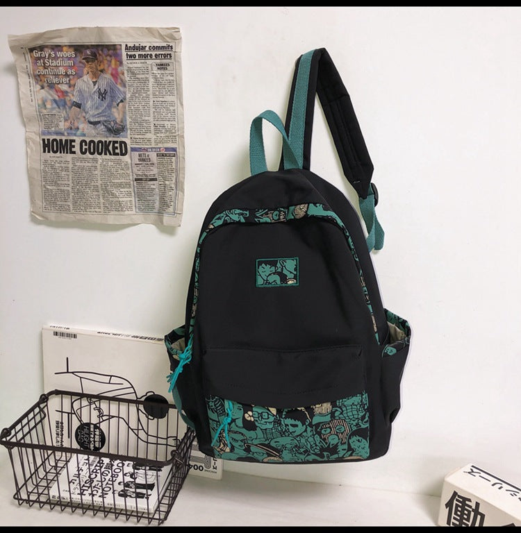 Nylon Simple Printed Schoolbag Women's Leisure