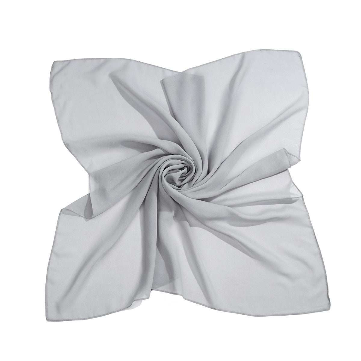 Composite Chiffon Square Scarf Solid Color Headscarf Comfortable And Breathable