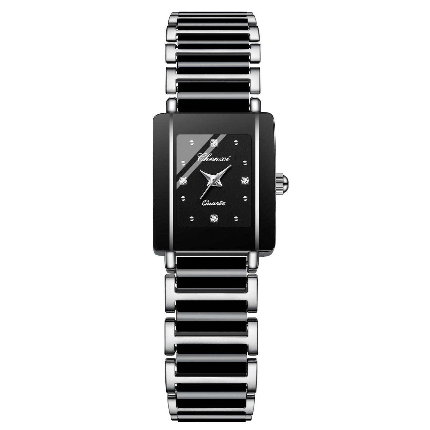 Couple's Square Diamond Set Quartz Watch