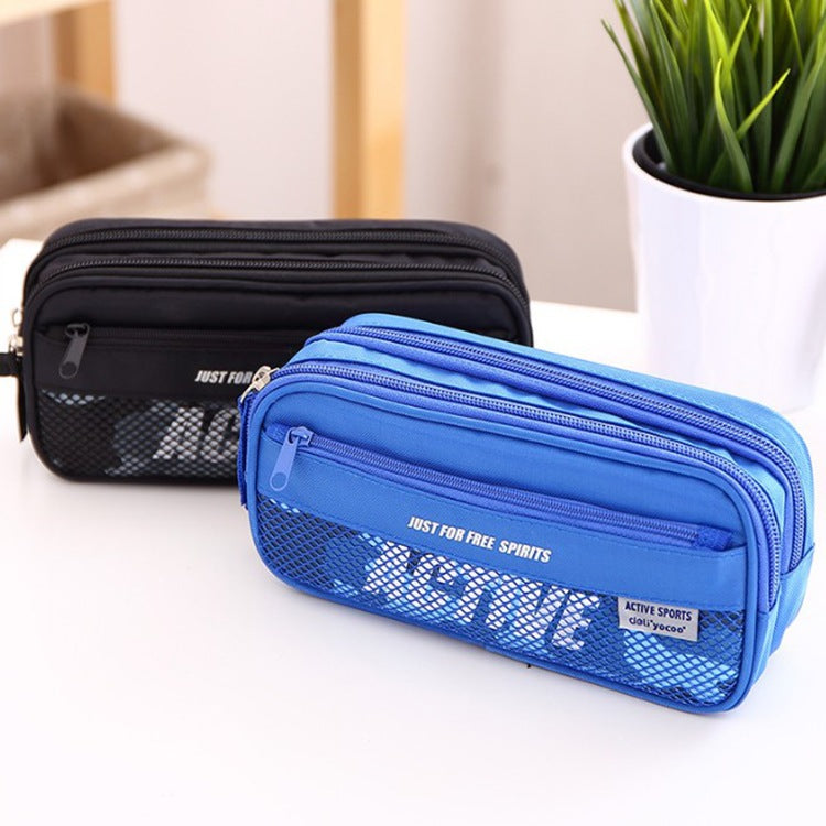 Multifunctional double-layer pencil case student