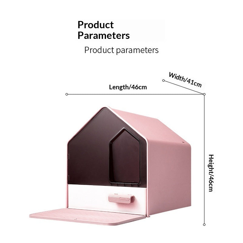 Drawer-style Fully Enclosed Cat Litter Box