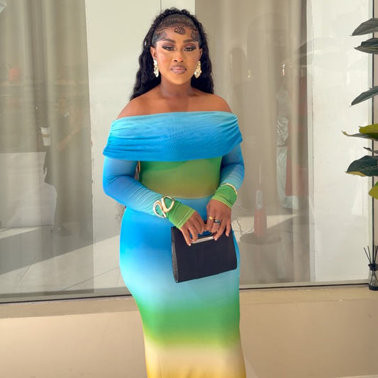 Women's Elegant Boat-Neckline Tube Dress