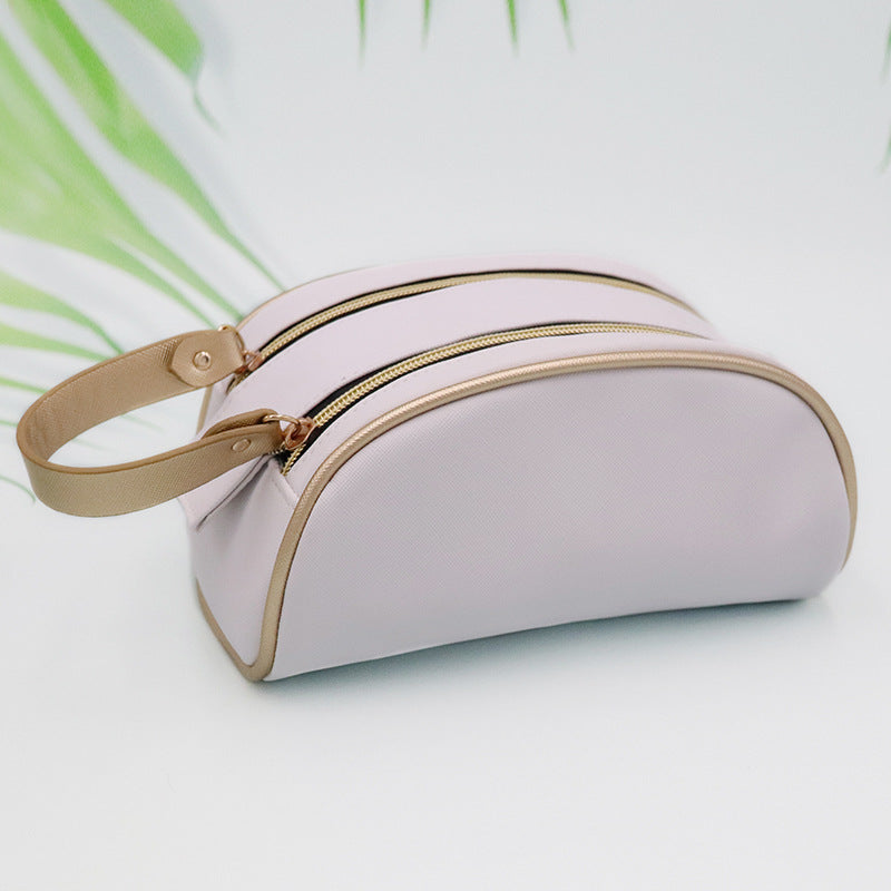 Double Zipper Cosmetic Bag Manufacturer Pu Portable Cute Female
