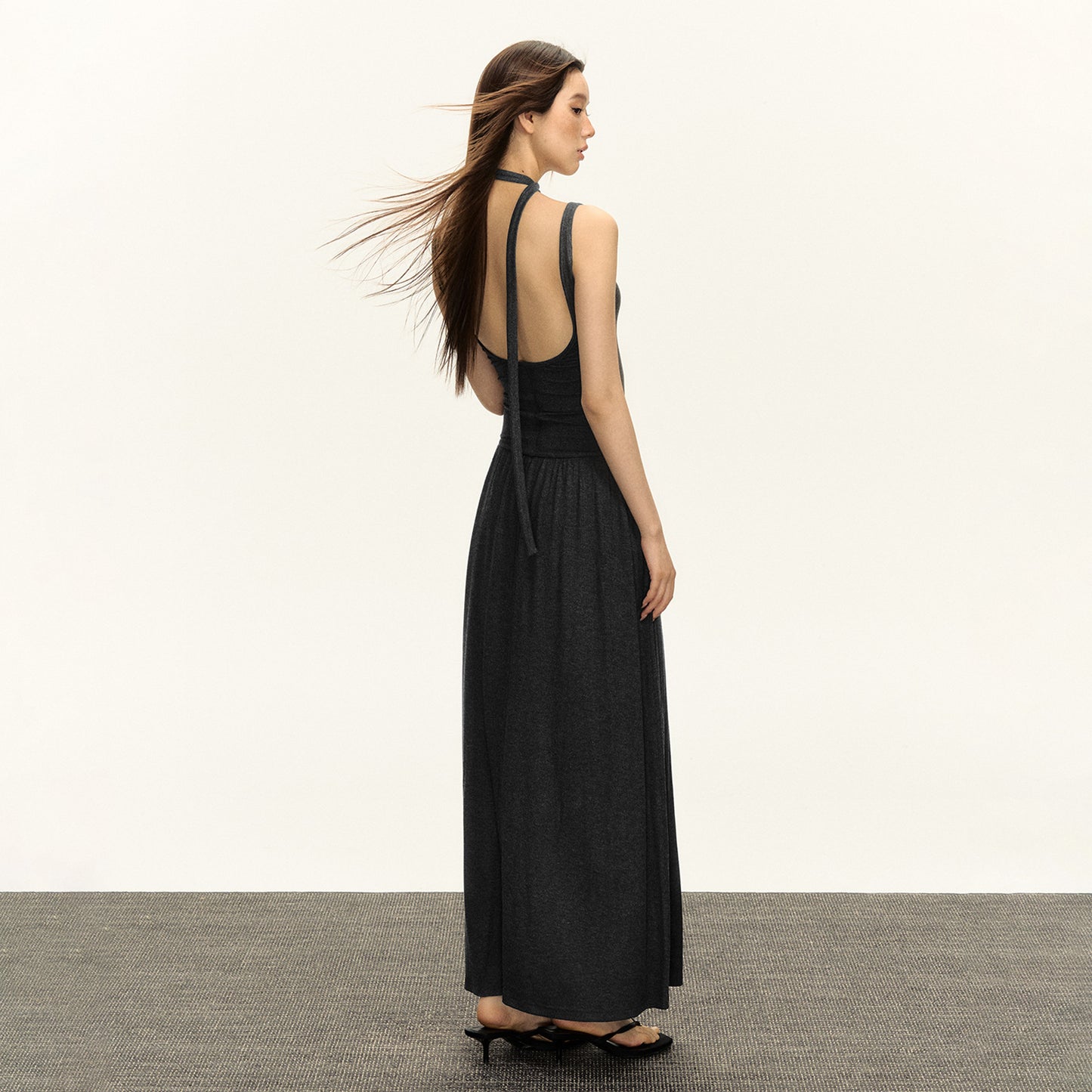 American Retro Design Halter Spaghetti Straps Dress Women
