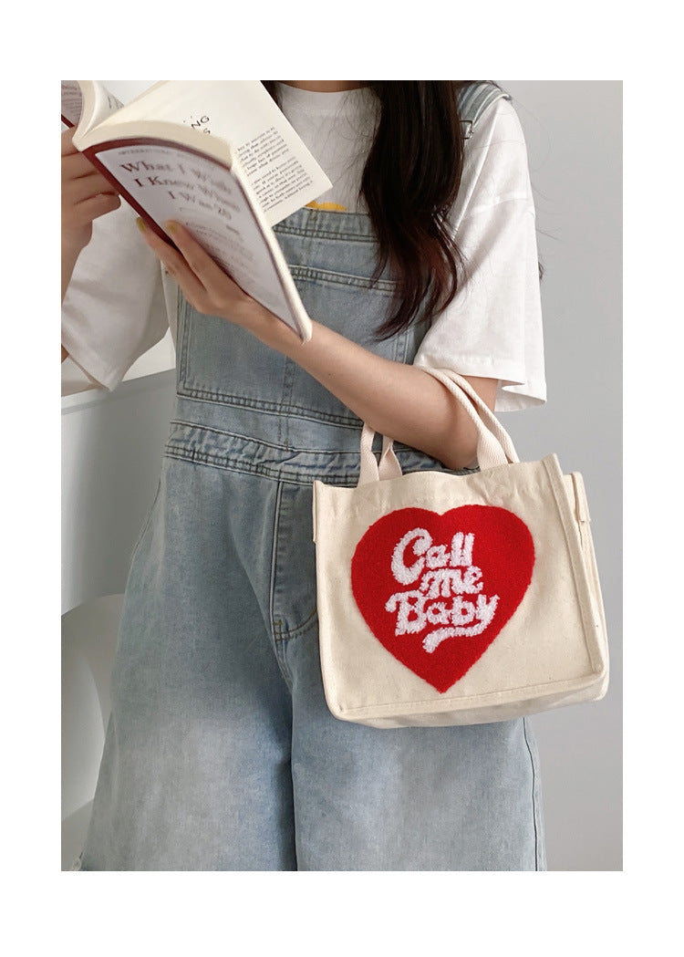 Love Hand Canvas Small Square Bag