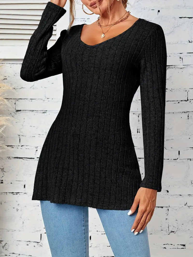 Womens Stylish Casual Slim-fit Knit Top