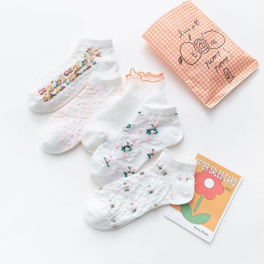 Summer Thin Shallow Mouth Boat Socks Ladies Cotton Socks