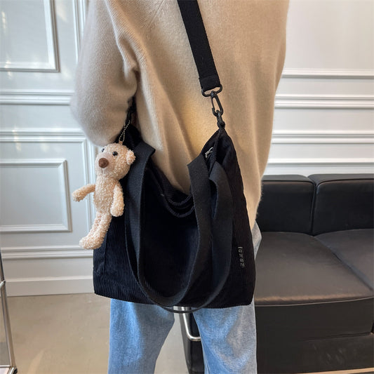 Vintage Preppy Skuldertaske Med Én Rem