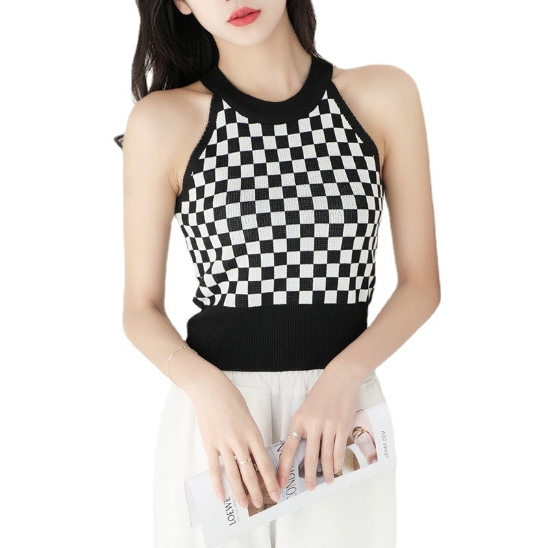 Women's Outer Wear Ice Silk Sleeveless Knitted Sweater