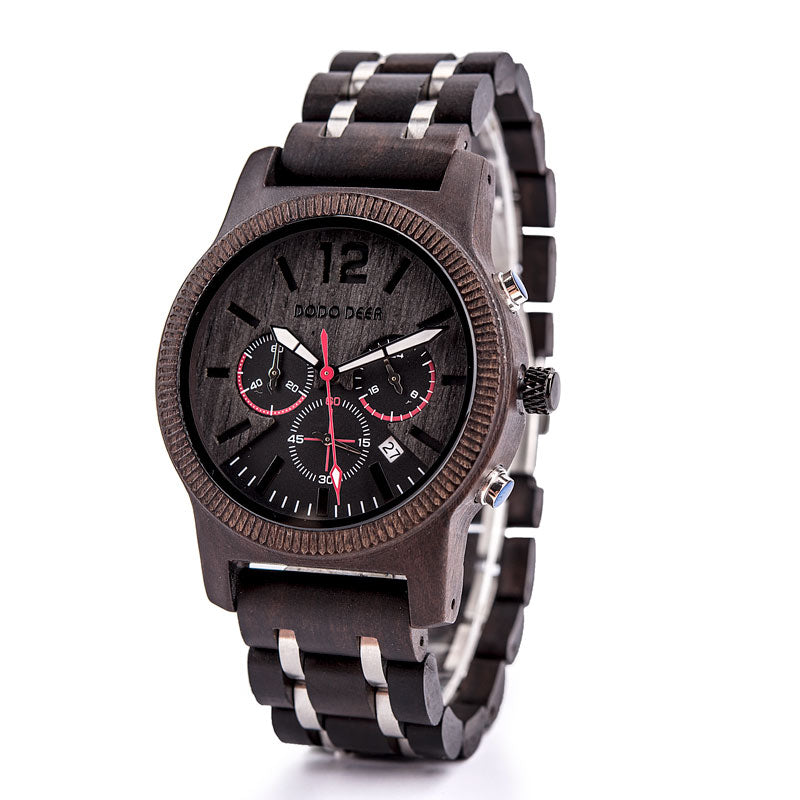 Men's casual wooden watch
