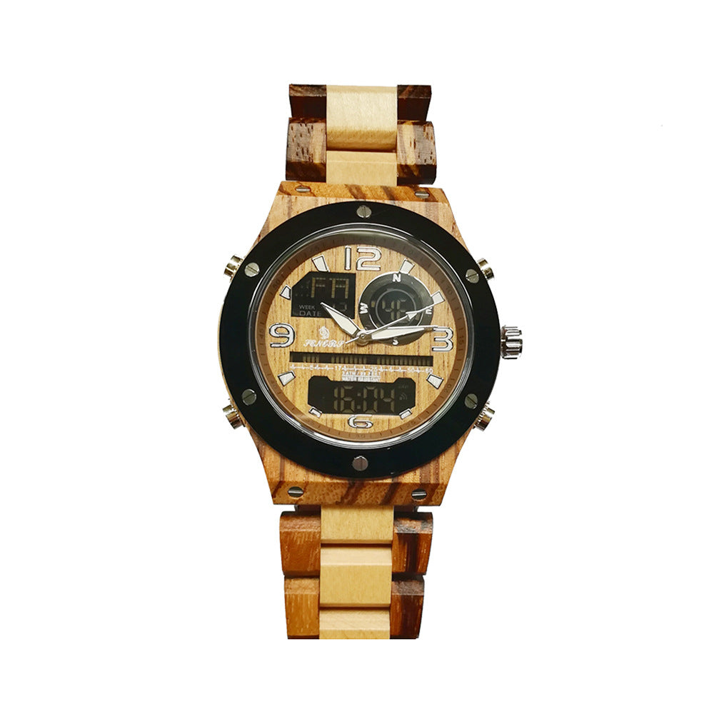 Dual display men's watch multi function quartz watch