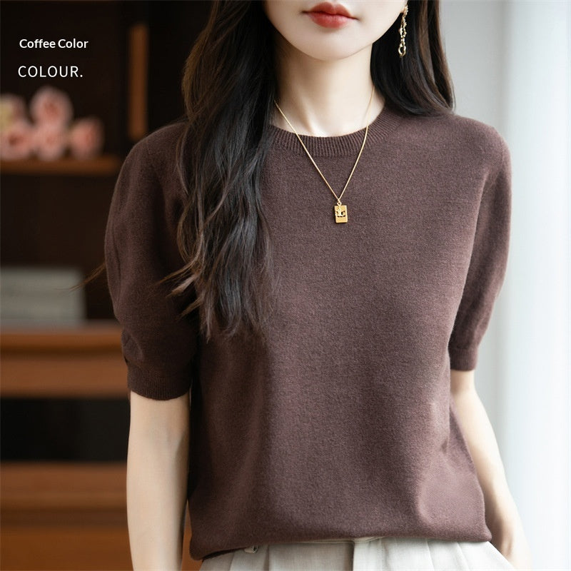 Women's Loose Casual Short-sleeved Minimalist Sweater