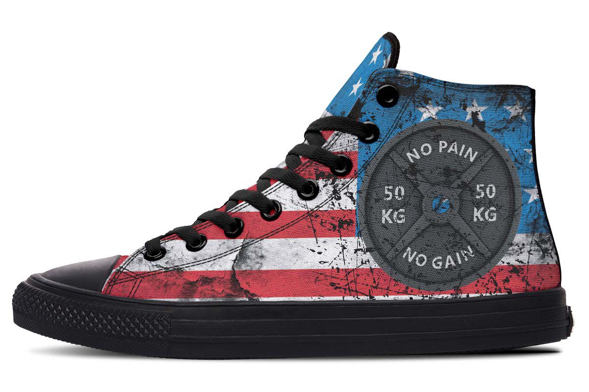 Men's And Women's Fashion Color Printing High-top Canvas Shoes