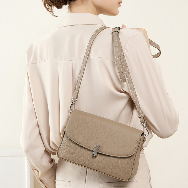 Large Capacity Genuine Leather Crossbody Bag For Women Graceful And Fashionable Genuine Cowhide